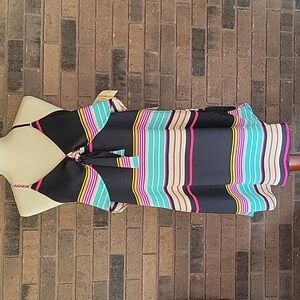 Eyeshadow racerback dress, tie front, multicolored, size S